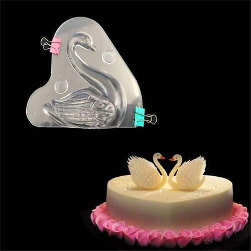 Ellenmar 3D Swan Chocolate Mould Candy Cake Jelly Molds Plastic Cookie Decorating Chocolate Candy Decor Sugar Baking Tools