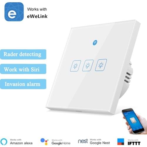 EWeLink Smart Wall Switch With Radar Motion Sensor Light Switch Motion detector APP Control EU Standard Alexa Siri Voice Control