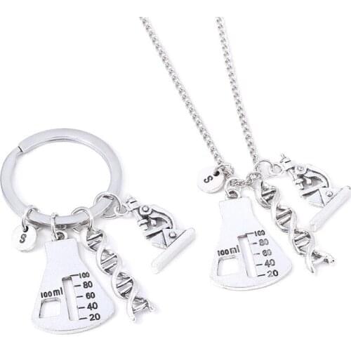 Fanny Creative Jewelry Chemistry Molecule Microscope Science Necklace For Student Teacher Souvenir Gifts