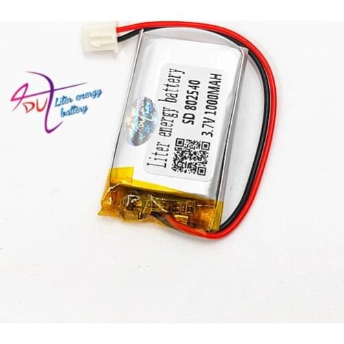 XHR-2P 2.54 1000mAh 802540 3.7V lithium polymer battery 852540 scan code instrument speaker driving apparatus