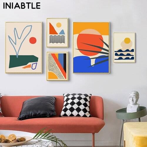 Geometric Abstract Scene Wall Art Posters Prints Canvas Painting Scandinavia Picture For Gallery Living Room Interior Home Decor