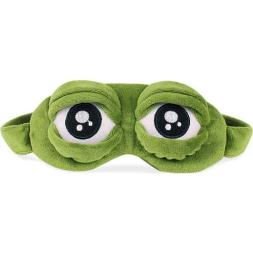 1PC 3D Sad Frog Sleep Mask Rest Travel Relax Sleeping Aid Blindfold Cover Eye Patch Sleeping Mask Case Anime Cosplay Costumes