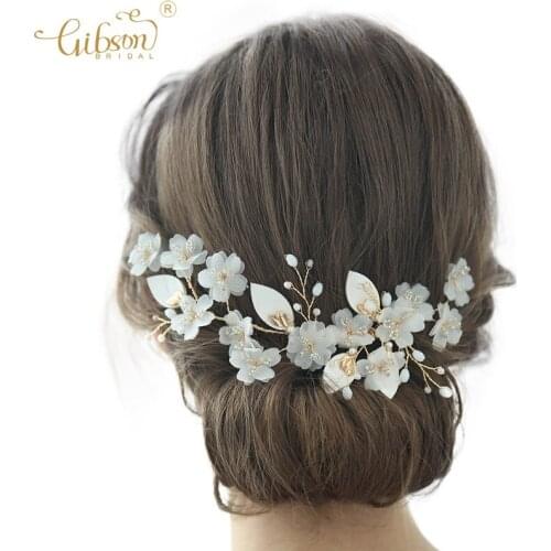 Fashion Bridal Hair Barrette Headpiece Silk Chiffon Flower Hair Clip Wedding Hair Accessories Photo Prop