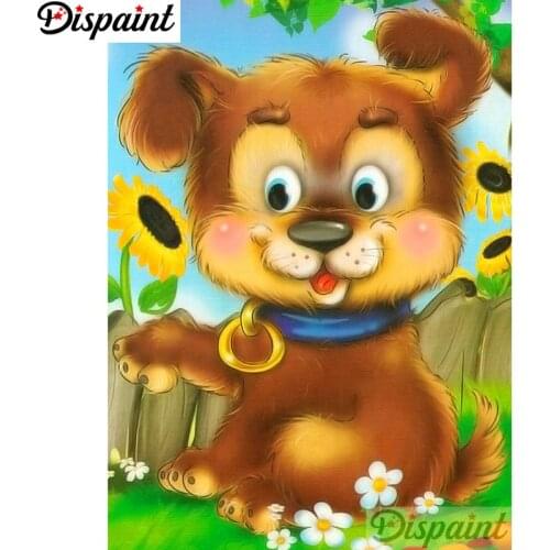 Dispaint Full Square/Round Drill 5D DIY Diamond Painting "Cartoon dog flower"3D Embroidery Cross Stitch Home Decor Gift A12269