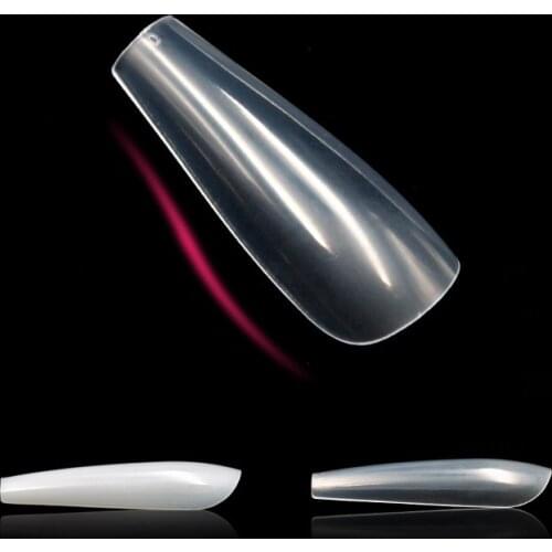 Fake Nails 100Pcs Extra Long Ballerina Full Cover Tips Stiletto False Nails Flat Head Designed Nail Art