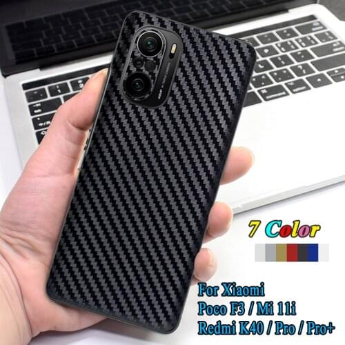 For Xiaomi Poco F3 Mi 11i Redmi K40 Pro Plus Ultra 5G Rear Cover Back Decal Skin 3D Carbon Fiber Phone Protective Sticker Film