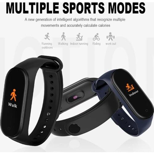 New Women Sports Tracker M4 Smart Bracelet Men Fitness Smart Wristband Smartwatch Play Music Bracelet M4 Band for Adriod IOS