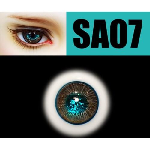 New Blue pupil/yellow Color pupil Color Glitter striped Eyeballs 16mm 18mm brown For BJD AOD DOD Doll Glass Eyes Outfit