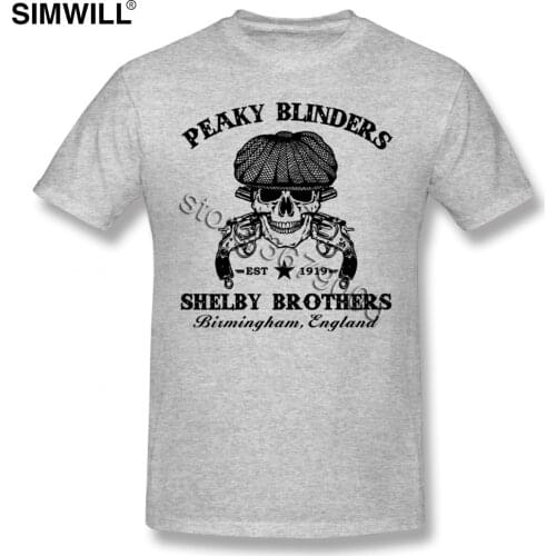 Peaky Blinders Tees Shirts Mens Retro Style Skull Tshirt Crew Neck T Shirt Merch Boyfriend Gift Shirt Shelby Brothers Tshirt