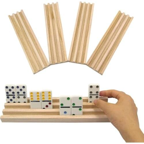 Premium Domino Racks/Trays Set of 4 - Tile Holders for mexican Train, Chickenfoot and Other Domino Games Dropship