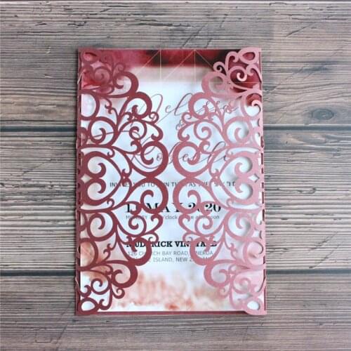 Invitation card party post card wedding Thanksgiving day father day gift card floral hollow design customized printing