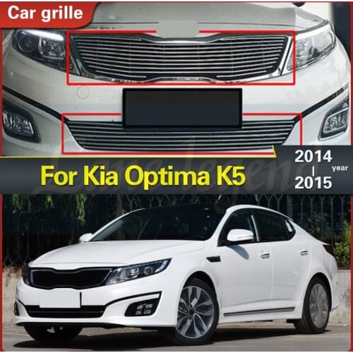 High-quality stainless steel Honeycomb Mesh Front Grille Around Trim Racing Grills Trim For KIA Optima/K5 2014 2015 2PCS