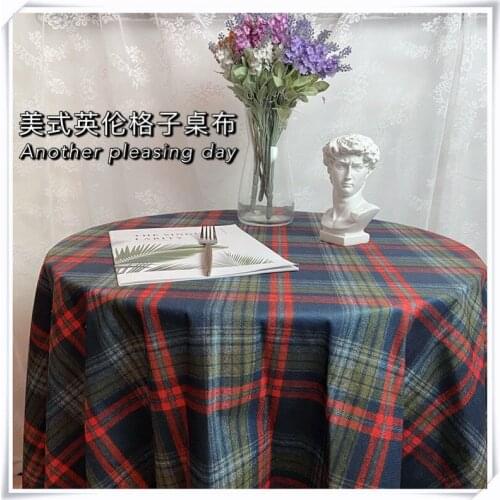 Tablecloth Cloth Art Ins Girl Heart Desk Cloth British Plaid Tablecloth Coffee Table Table Cloth Rectangular Tablecloth