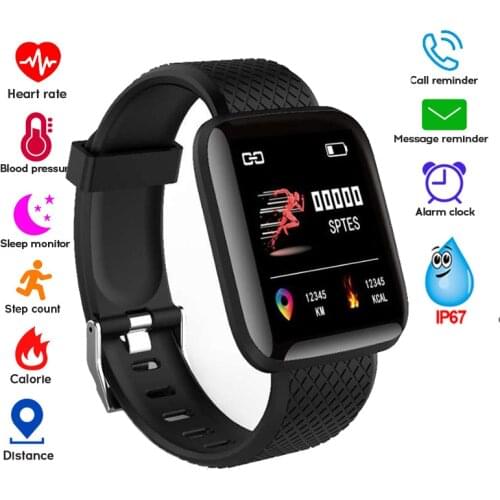 Smart watch Men Women Blood Pressure Heart Rate Monitor Waterproof Fitness Tracker Pedometer Bracelet Smartwatch D13 116 plus