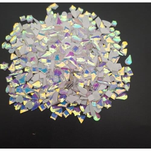 Mohca White 100pcs/Bag Crystal Nail Art Rhinestone Solid Flat Back Glass Strass Mixed Shape Nail Art Decoration Gems