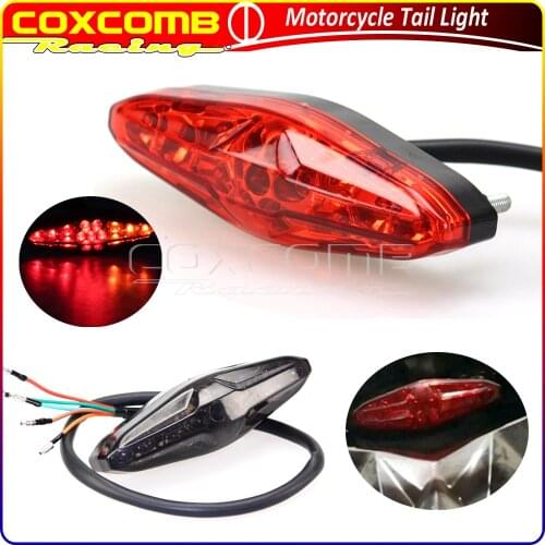 For Kawasaki Yamaha Harley Cafe Racer Chopper Cruiser LED Amber Brake Turn Signal Indicator Motorcycle Integrated Rear Taillight