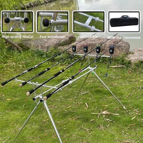 Stable Aluminum Alloy Throwing Fishing Pole Rod Bracket for Crucian Carp