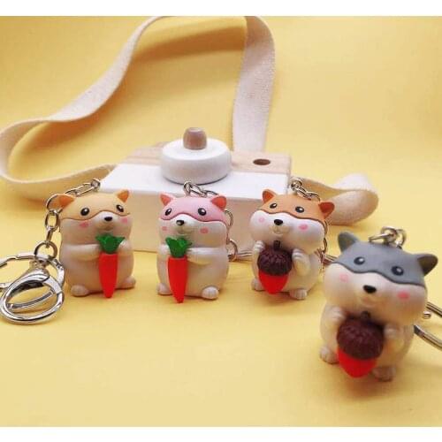 Cartoon animation creative PVC cute ground rat keychain ladies bags men mobile phone car pendant small gifts
