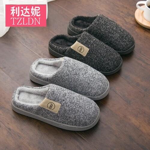 Winter Mens Cotton Slippers Mens Home Indoor Thick Bottom Home Warm Hair Slippers Women Winte Men Shoes Designer Slippers