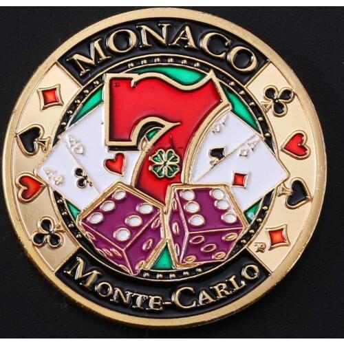 Casino Monaco Good Luck Color Gold Coin Digital 7 Wish Coin Commemorative Coin Collection Coin Challenge Coin