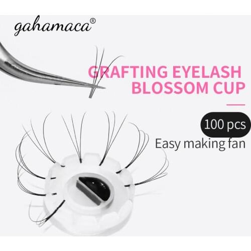 100Pcs Disposable Individual False Lash Glue Holder Grafting Eyelashes Quick Blossom cup ring Eyelash Extension Adhesive Stand