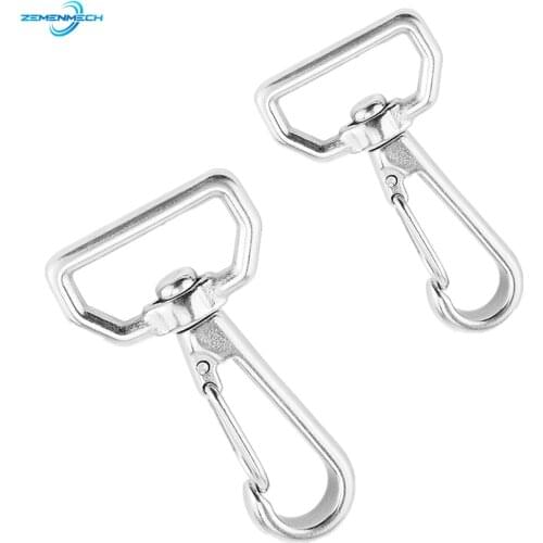 2PCS 316 Stainless Steel Ring Square Eye Swivel Snap Hook Quick Strapping Hook Lobster Clasps Hiking Camping Carabiner Pet Chain