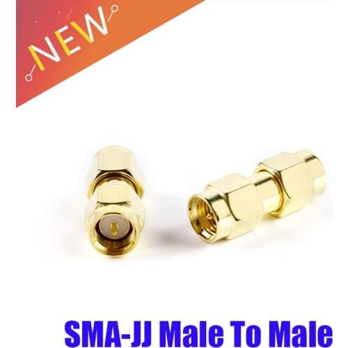 2PCS SMA Male To SMA Male Plug Cable Antenna Connector Socket SMA-SMA 2 Dual Male Gold Plated Brass Straight Coaxial RF Adapters
