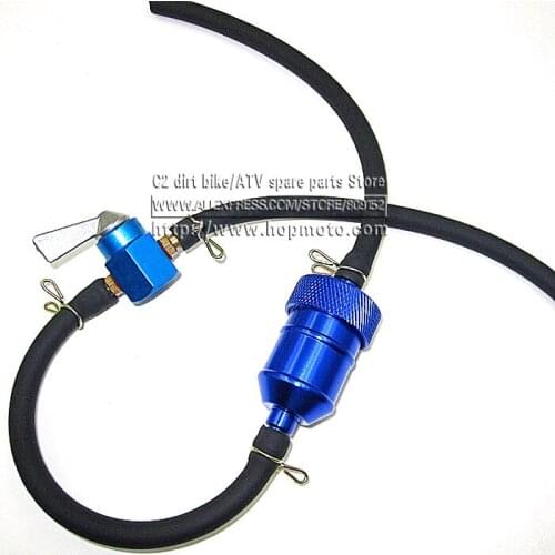 Aluminum Fuel filter with Copper Fuel Taps kit for motorcycle dirt bike Pit bike scooter General Oil filter Petcock Tank switch
