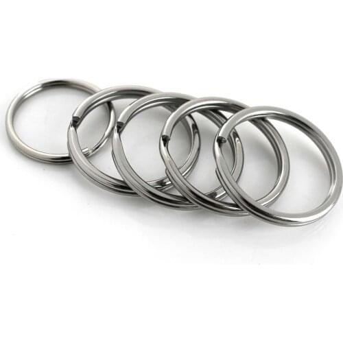 5pcs Metal Split Rings Round wire Double Loop Keyring 10-38mm Keychain Keys Holder DIY Leather Craft hardware Stainless Steel