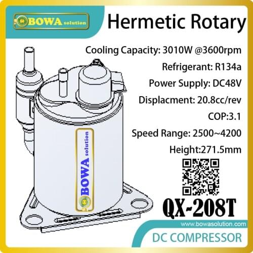 DC48V air conditioner compressors suitable for AC unit of unattended base station drived by solar power