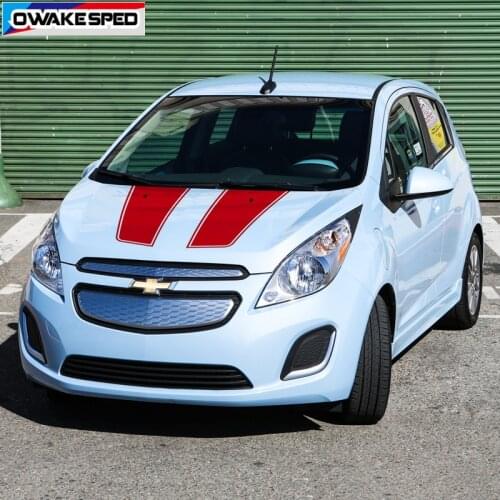 Car Hood Roof Decor Sticker Bonnet Sport Stripes Auto Engine Cover Trim Vinyl Decal Racing Styling For Chevrolet Spark 2011-18