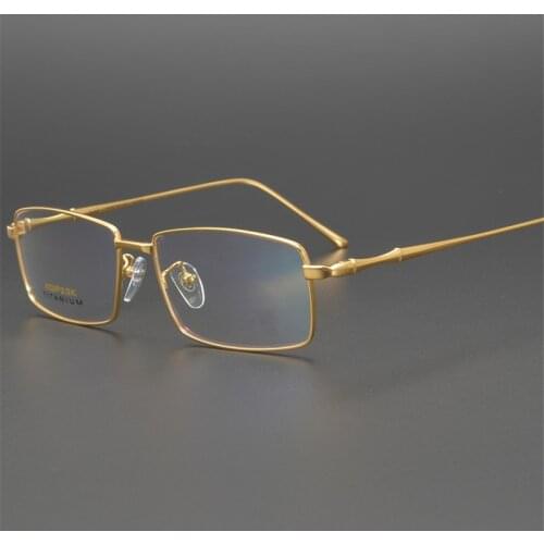 Evove 24k Gold Titanium Glasses Frame Men Full Eyeglasses Frames for Male Reading Myopia Optical Lens Not Fade Spectacles
