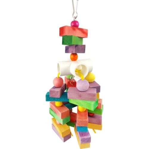 Parrot toys Parrot supplies Toy bird wooden bite toy Wooden nibbling string for molar toys Four Corners