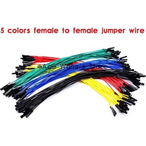 Free shipping 100pcs New 1p to 1p 20cm 5 colors female to female jumper wire Dupont cable