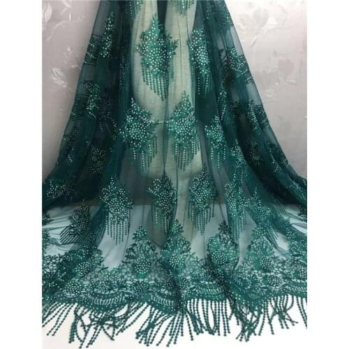 New arrival french lace fabric with stones bridal africa tulle lace sewing embroidered diy dress bazin riche getzner dentelle