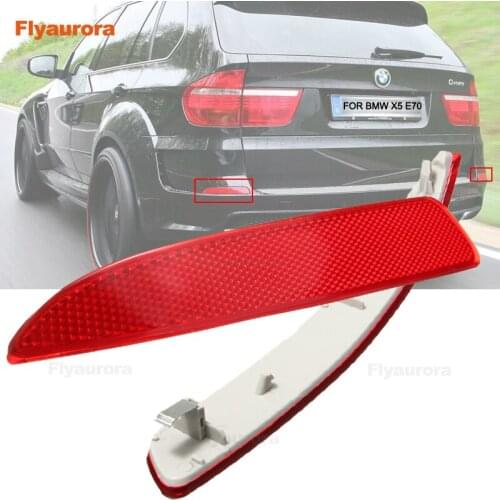 Left/Right Rear Bumper Reflector Red Lens for BMW E70 X5 2008-2012 OEM:63217158949/50 Fog Warning Lights Reflective Strips