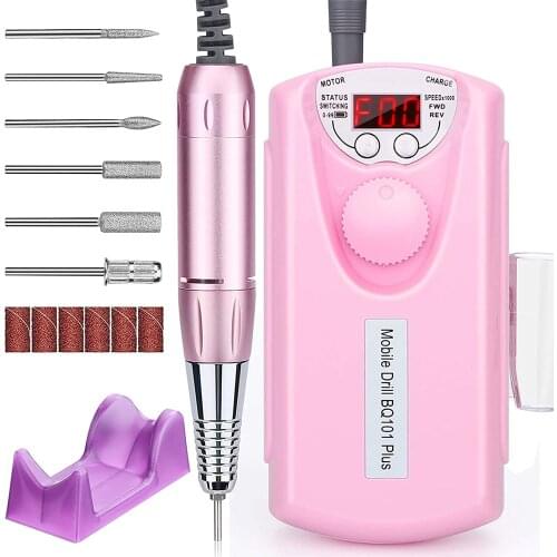 Rechargeable Nail Drill Machine Professional 30000RPM for Acrylic Nails Remove Gel Polish Gift for Women Home and Salon Use