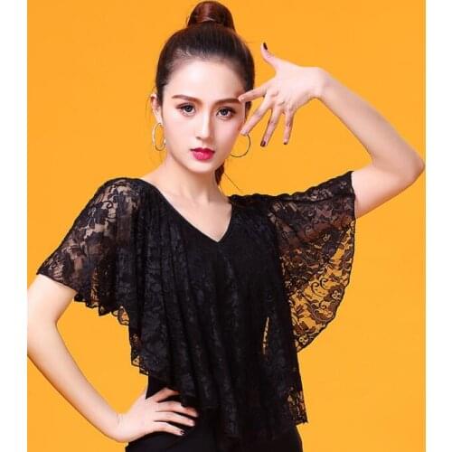 2019 new Sexy Dance Clothes top Women Latin Salsa Rumba Chacha Dance jacket Performance Practice Costume YR0312