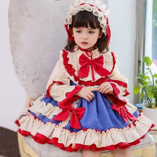 2020New Arrivals Girls' Lolita Dress Winter Christmas Children Retro Court Dress Kids Dresses for Girls Halloween Clothes