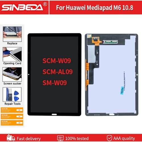 Original 10.8'' LCD For Huawei MediaPad M6 Tablet LCD SCM-W09 SCM-AL09 SM-W09 LCD Display Touch Screen Digitizer Assembly