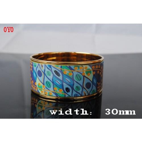 Cloisonne Jewelry Hand-painted Enamel Craft Genuine Gold-plated Art Style Sea Blue Heart Bracelet