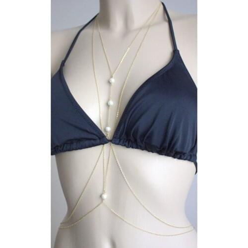 Perolas Fashion Joias Gargantilha with Simulated Pearl Colares Femininos Body Chain Bikini Decoration bijoux corps Jewelry