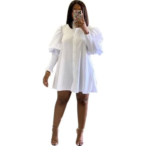 Casual Women Dress Solid Color Full Sleeve Shirt Dresses Loose Autumn Streetwear Clothes For Women Vestidos