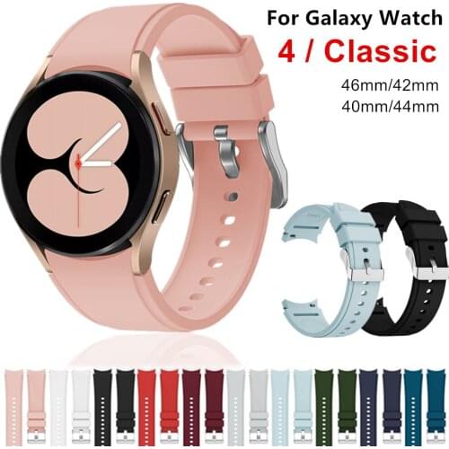 Soft SIlicone Watch Band for Samsung Galaxy Watch 4 Classic Strap for Galaxy Watch 4 20mm Bracelet for Huawei Watch gt 2 42mm