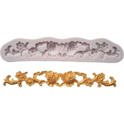 Rose Relief Totem Silicone Mold Fondant Mould Cake Decorating Tools Chocolate Gumpaste Mold, Sugarcraft, Kitchen Accessories
