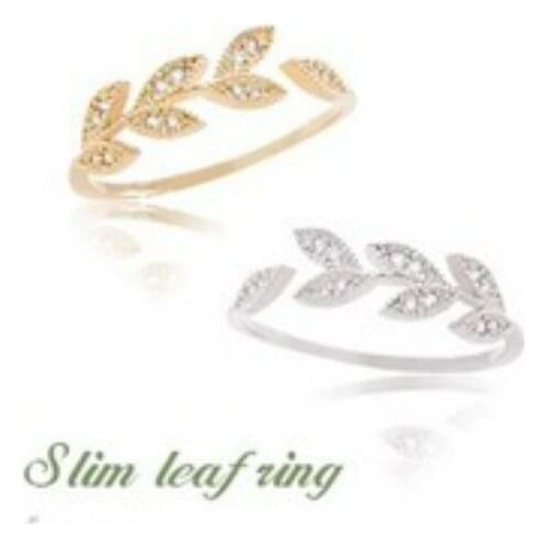 Slim Leaf Ring 2018 Delicate Tiny Cubic Zircon Finger Opening Ring Bijoux Femme Rings for Women High Quality Bague