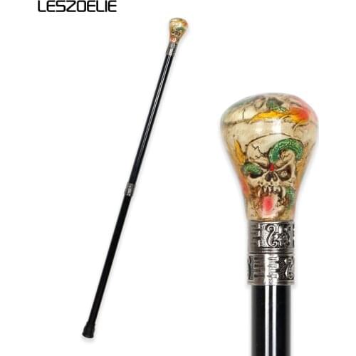 Skull With Snake Head Resin Handle Fashion Walking Stick Man Luxury Decorative Walking Cane Women Vintage Walking Stick Canes