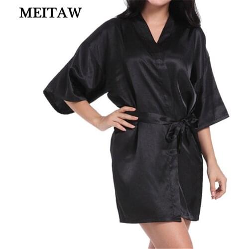 Summer Women Satin Nightwear 2020 Sexy V-neck Solid Nightgown Elegant Imitation Silk Half Sleeve Sleepwear