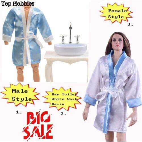 1/6 Female/Male Clothes Ladies pajamas nightgown Model/Ratio Scene Accessories Bar Toilet White Wash Basin+Table Set Plastic 12"