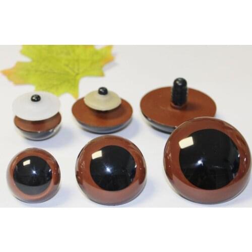 10pcs/lot-30mm/40mm/50mm big size handpaint brown color round safety toy eyes + back washer for diy plush doll --size option